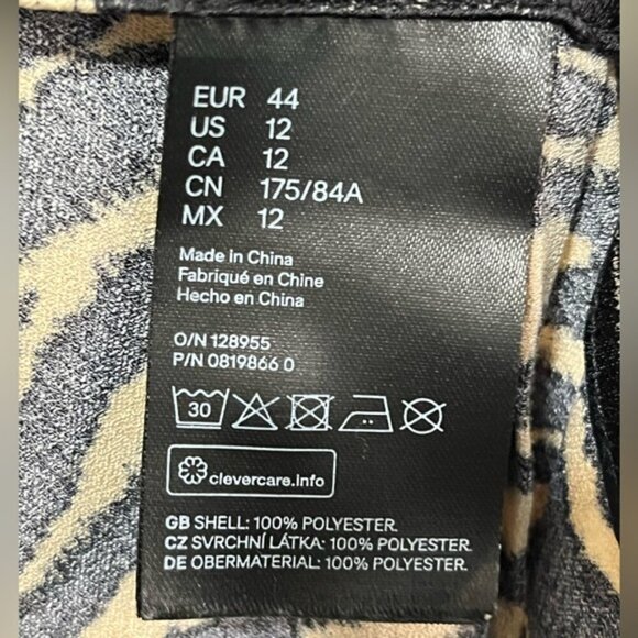 H&M Divided Zebra Print Midi Skirt - Women’s Size 12 - Picture 3 of 10